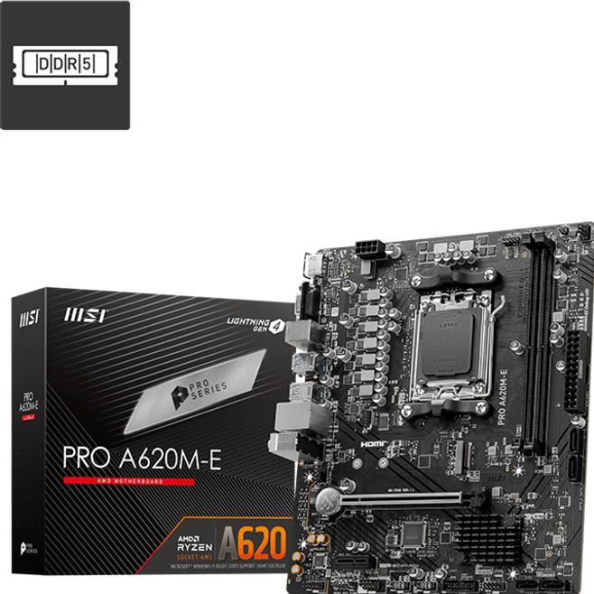 Immagine prodotto MSI Pro A620M-E (AM5, AMD A620, mATX)