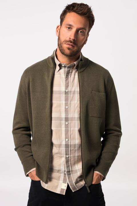 Produktbild JP1880 JP AWARE Strickjacke, Strukturstrick, Vintage Look, Stehkragen (6XL)