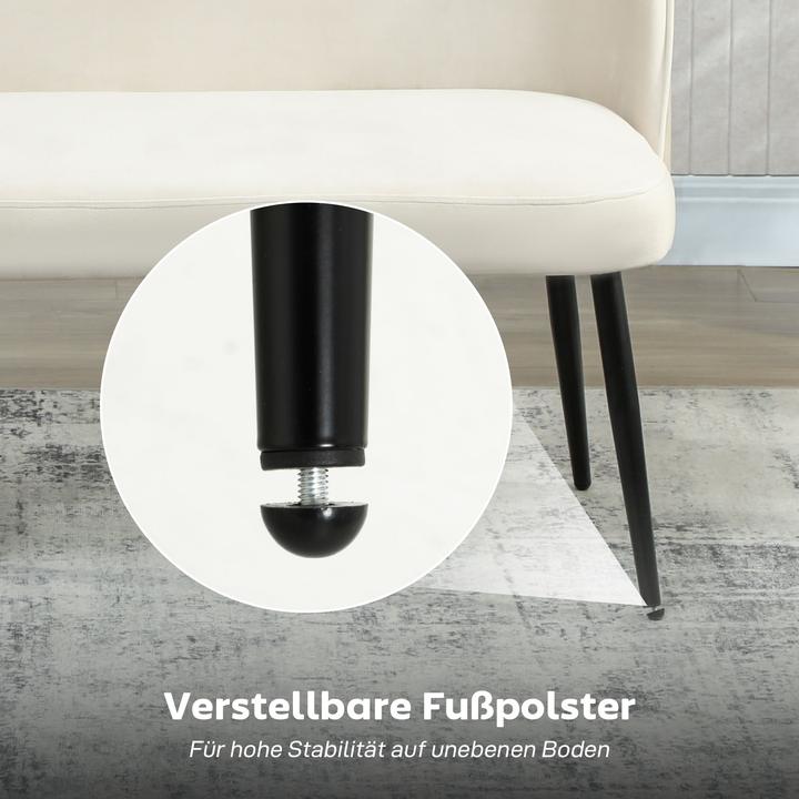 Image du produit Homcom Sofa Polyester, Metall Beige (2 places)