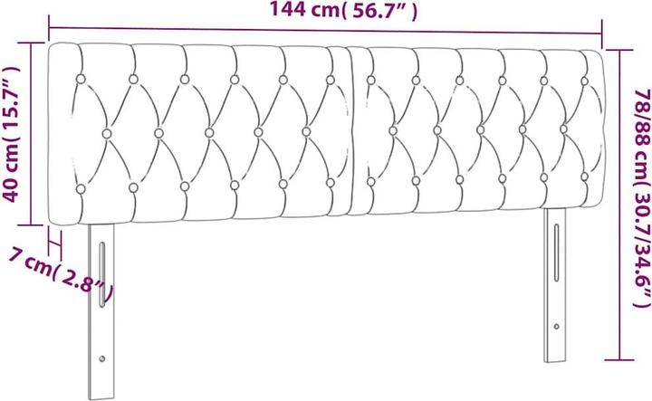 Produktbild vidaXL LED Kopfteil (144 x 7 x 88 cm)