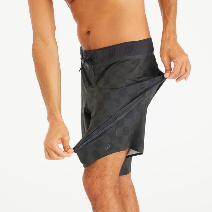 Immagine prodotto Olaian Boardshorts Herren lang Morpho Checky 20" schwarz (40)