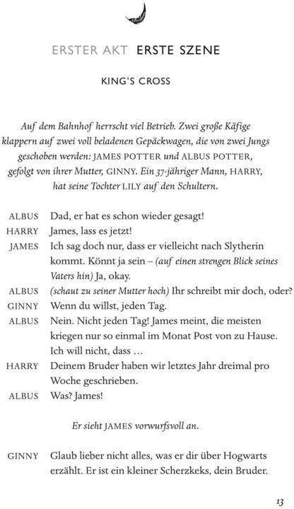 Image du produit Harry Potter et l'enfant maudit. Partie un et deux (version scénique allemande) (Harry P (Jack Thorne, John Tiffany, J.K. Rowling, Allemand)