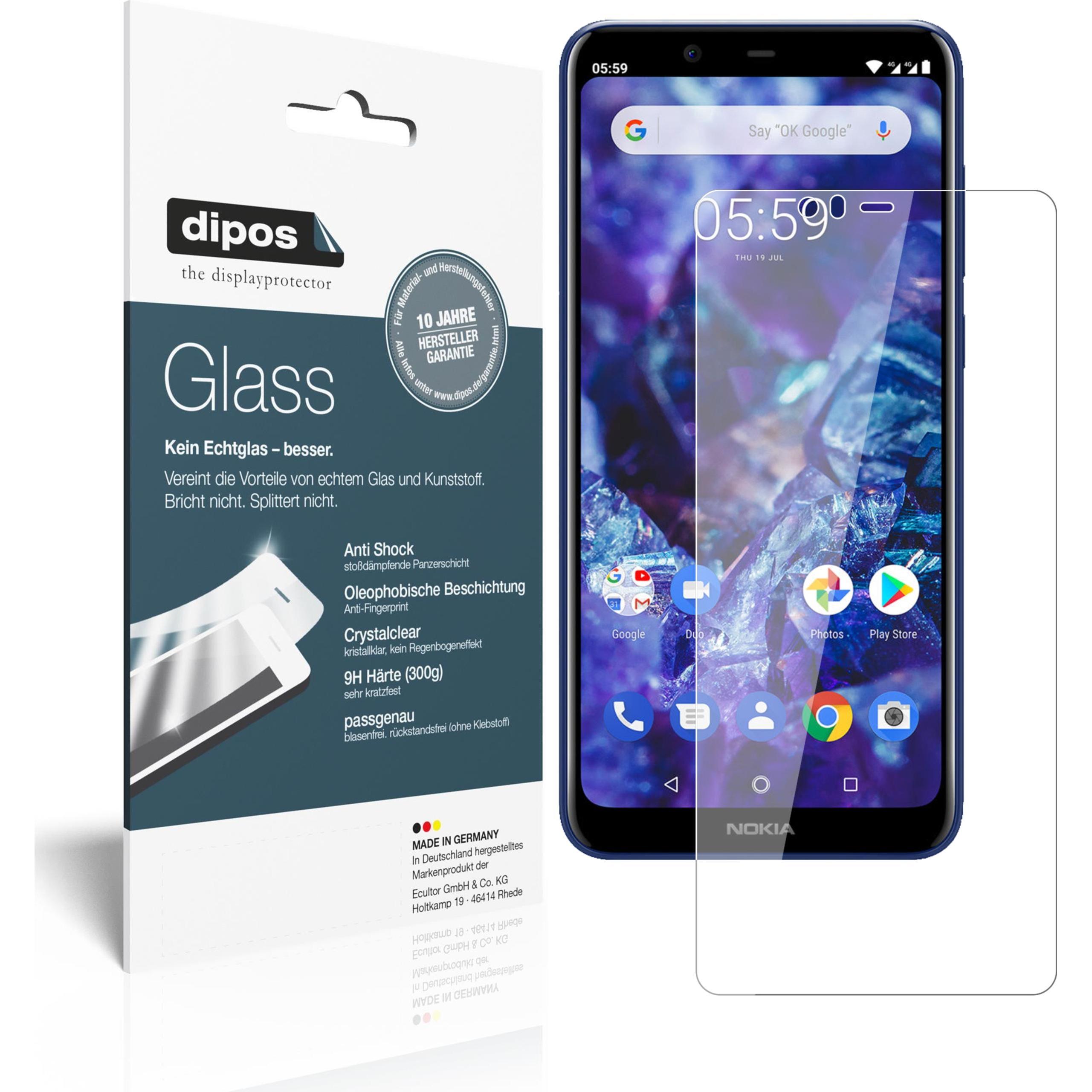 Dipos Displayschutz Anti-Shock (2 Stück, Nokia 5.1 Plus), Smartphone Schutzfolie, Transparent