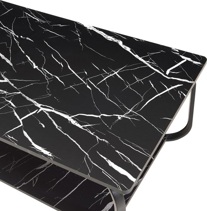 Produktbild En.Casa Couchtisch Kolta 120x60x43 cm Marmoroptik, Schwarz