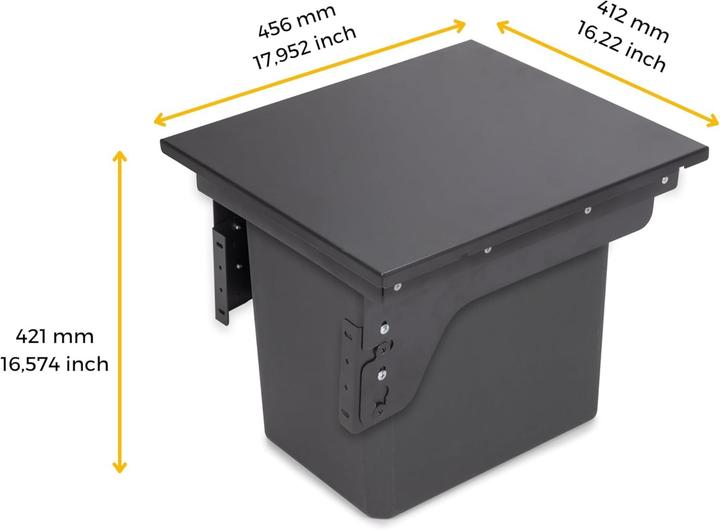 Produktbild Emuca Recyclingbehälter mit Seitenbefestigung, entfernbar, Soft-Close, für Abfalltrennung (35 l)