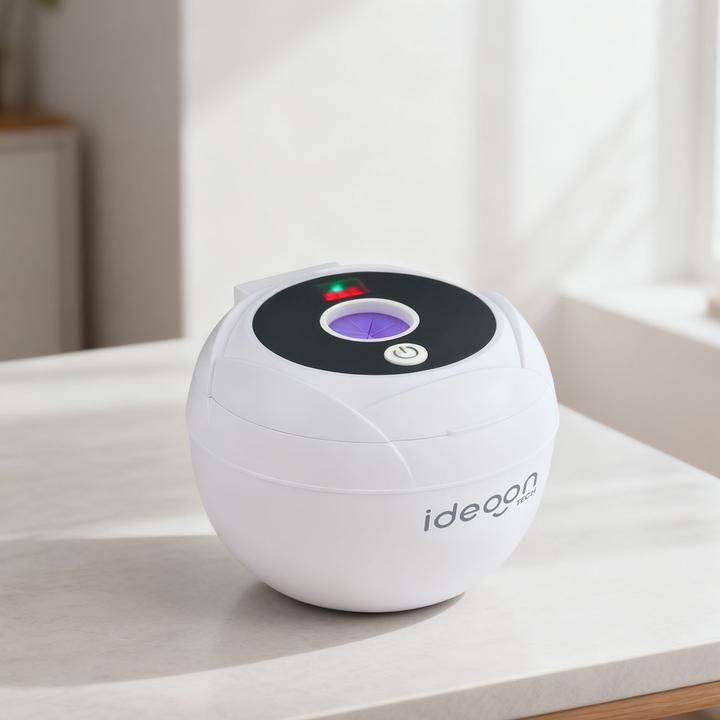 Immagine prodotto Ideoon Ultraschallreiniger 25 Watt, 200 ml, 11,3 x 11,3 x 8,9 cm, weiss (45 kHz, 200 ml)