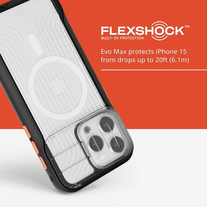Actual product image tech21 EvoMax Case MagSafe for iP 15 Pro MaxActive Black (Apple iPhone 15 Pro Max)