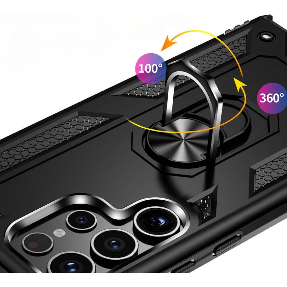 Thumbnail - Cover-Discount Armor Case mit Kickstand schwarz (Samsung Galaxy S24 Ultra), Smartphone Hülle, Schwarz