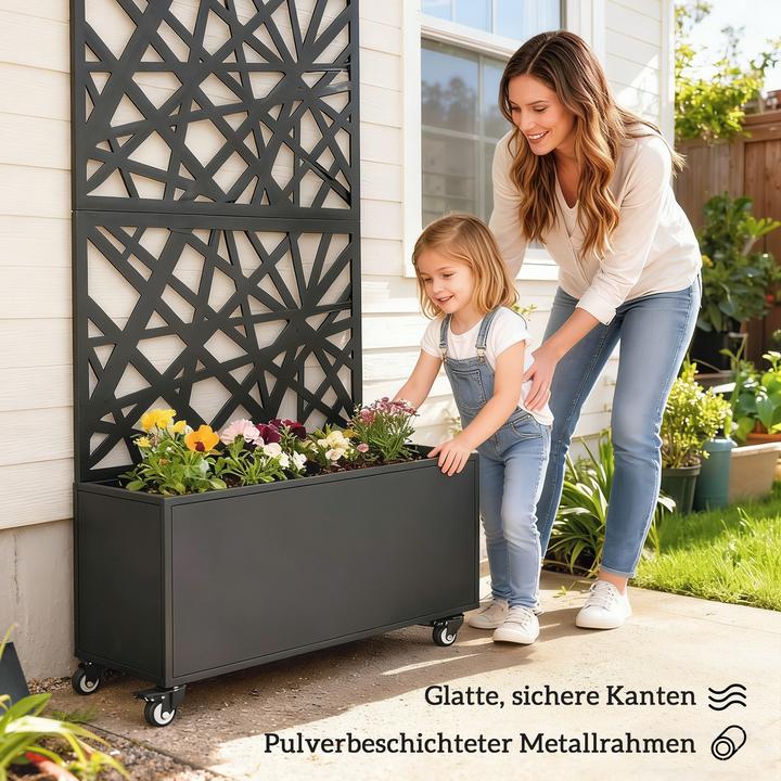 Produktbild Outsunny Pflanzkasten mit Sichtschutz Metall Schwarz