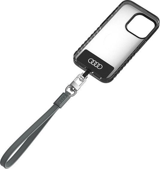 Produktbild Audi uniwersalna smycz do telefonu 28cm 10mm Leather szary/gray AU-HSLSL-GT/D1-GY