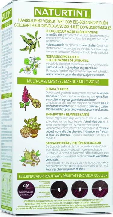 Productafbeelding Naturtint Permanente Haarkleur Gel 4M Kastanje Mahoniebruin zonder Ammoniak (4M kastanje mahoniebruin zonder ammoniak)
