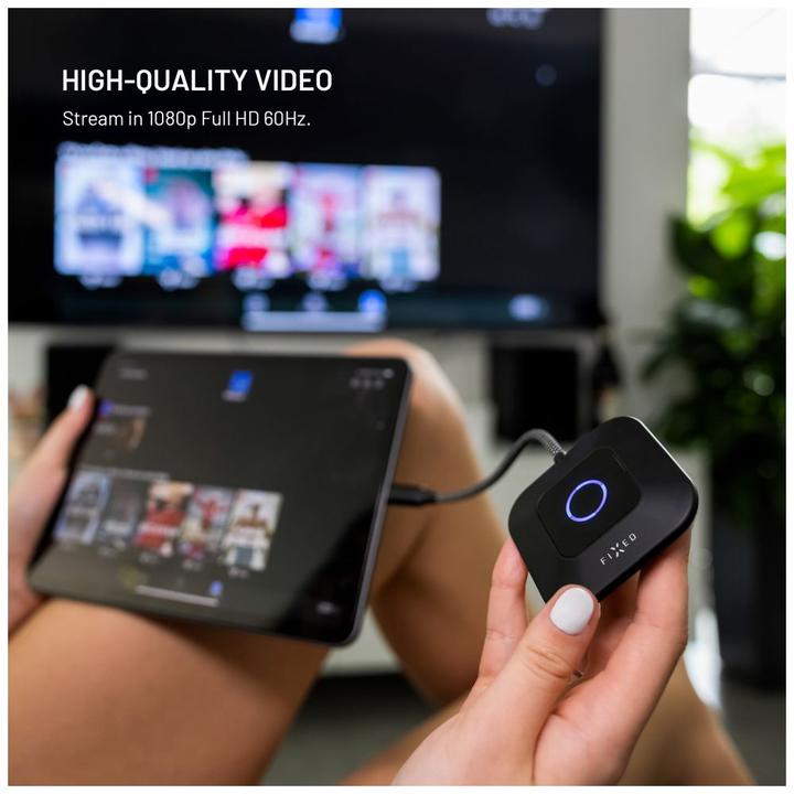 Actual product image Fixed - Wireless HDMI Extender AirLink (FIXA-AL-BK) - Plug&Play, 1080p Full HD, USB-C PD100W - Black (HDMI, 7.30 cm)
