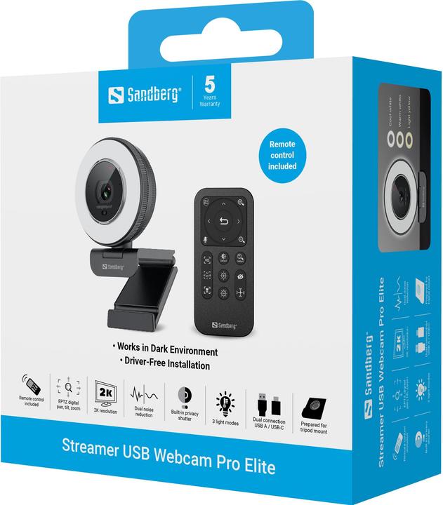 Produktbild Sandberg Streamer USB Webcam Pro Elite (3.60 Mpx)