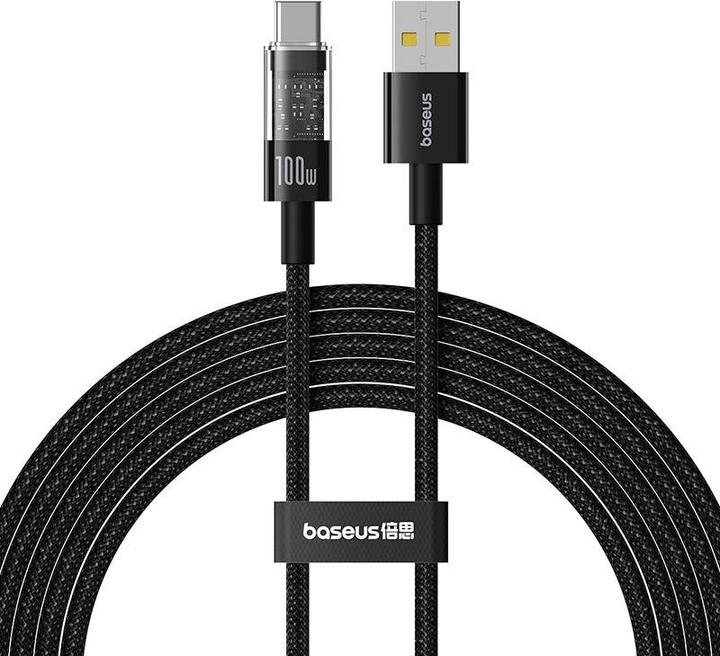 Actual product image Baseus Gem USB A to USB C fast charging cable 2 m 100 W black (2 m, 100 W)