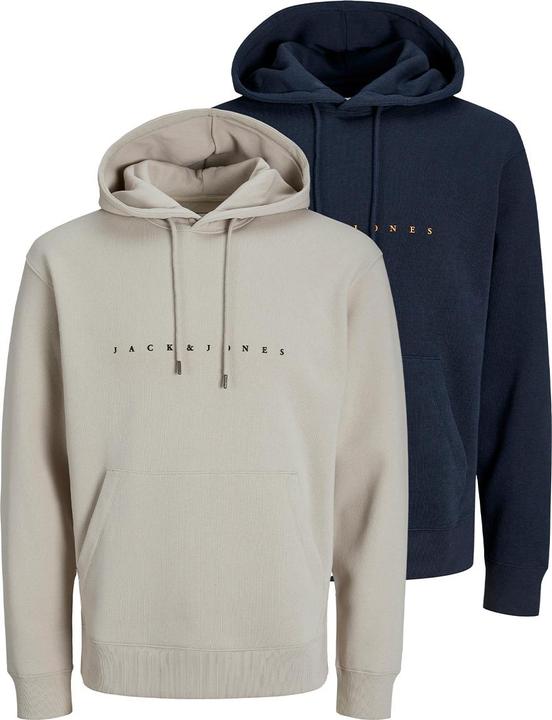 Produktbild Jack & Jones - Star - Sweatshirt / Hoodie - 2er Pack (M Dunkelblau / beige) (M)