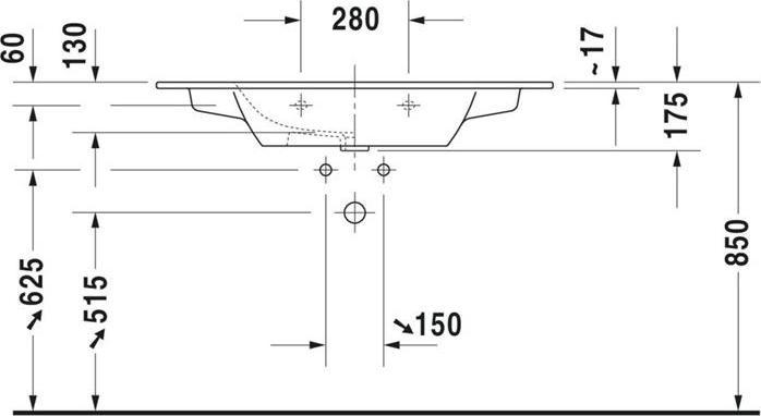Produktbild Duravit Möbelwaschtisch ME by Starck m ÜL m HLB 1030x490mm ohne Hahnloch weiss (490 mm, 1030 mm)