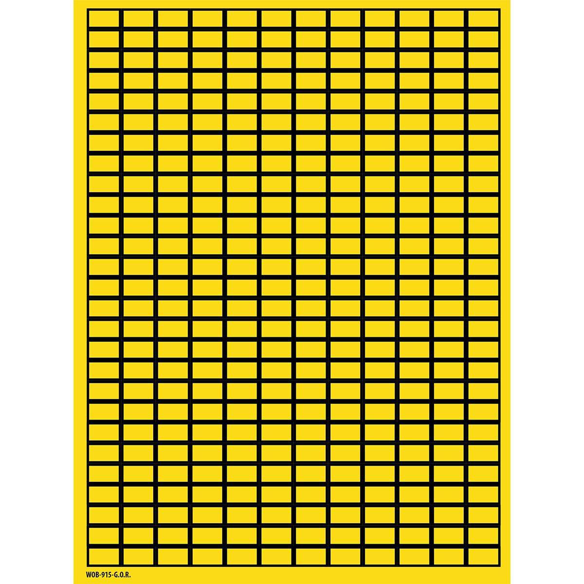 Brady, Etiketten, B-500, WOB-915-G.O.R., BESCHRIFTBARE Etiketten, Vinyl, Gelb, 9 x 15 mm, wiederablösbar (25 B