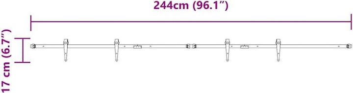 Actual product image vidaXL Sliding door fitting set for wardrobe doors 244 cm carbon steel