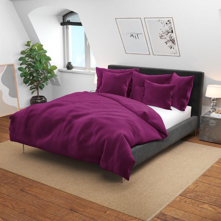 Produktbild Lotus Bettwaren Bettwäsche Satin Seersucker uni (Duvetbezug, 200 x 210 cm)