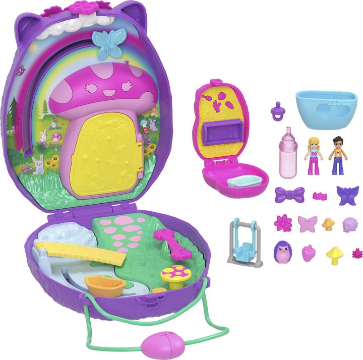 Actual product image Polly Pocket hedgehog mum & baby casket