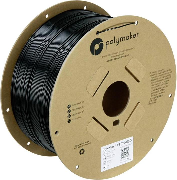 Image du produit Polymaker PolyMax PETG-ESD (PETG, 1.75 mm, 2000 g, Noir)