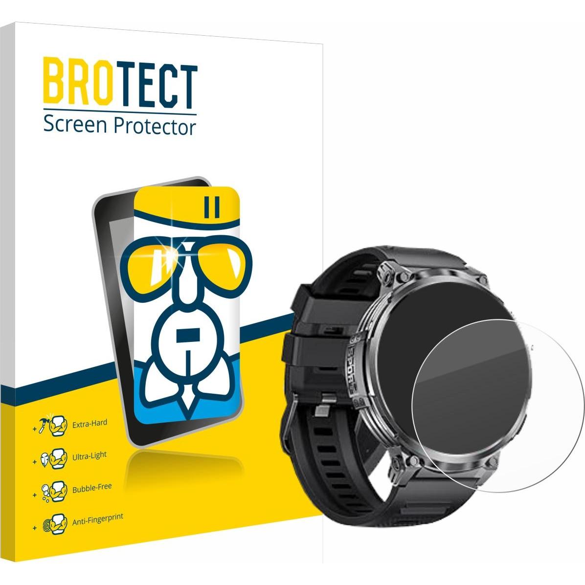 BROTECT Schutzglas Schutzfolie Displayschutz Display Schutz Glas Folie klar, Smartwatch Schutzfolie, Transparent