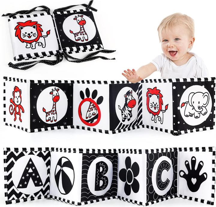 Activity Board Baby-Spielzeugbuch, Kontrastkarten-Babybuch, Baby-Stoffbuch, Baby-Fühlbuch, Doppelseitiges weiches
