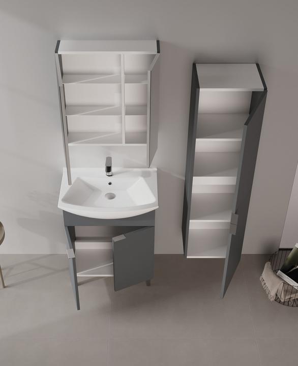 Produktbild Homitis Purus 65 Bathroom Cabinet With Sink & Mirror Set (2 Pieces)