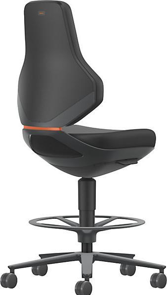 Produktbild Bimos Arbeitsdrehstuhl Aluminium anthrazit Skintec schwarz 570-810 mm (57 - 81 cm)