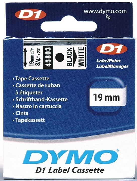 Actual product image Dymo S0720830 Standard tape (1.90 cm, Black)