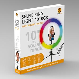 Actual product image Wp Ring light Powerton 10" Studio ring light, RGB LED, low light, adjustable light colour and inte (Ring light, Studio light)