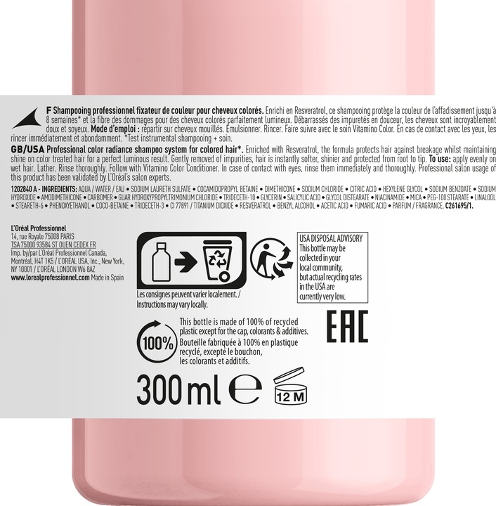 Image du produit L'Oréal Professionnel Serie Expert Vitamino Color (300 ml, Shampoing liquide)