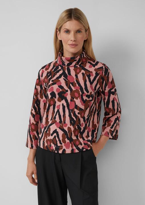 Produktbild s.Oliver Sweatshirt Gemustertes Scuba-Shirt mit weiten Ärmeln (40)