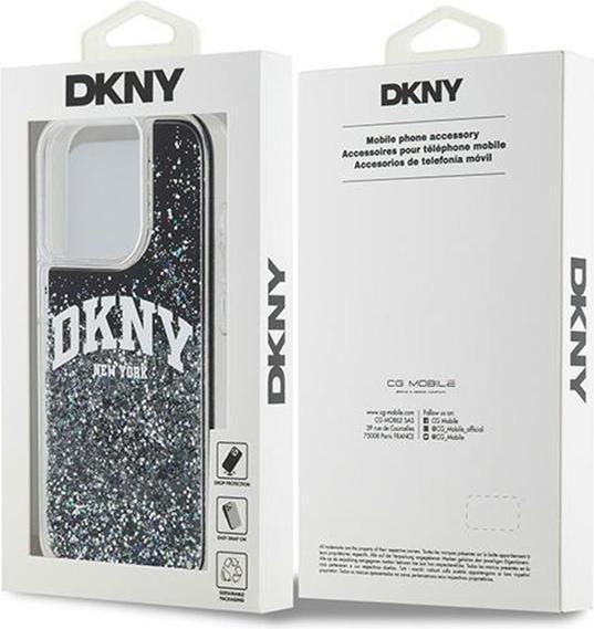 Actual product image DKNY DKHCP15LLBNAEK iPhone 15 Pro 6.1" czarny/black hardcase Liquid Glitter Big Logo (Apple iPhone 15 Pro)