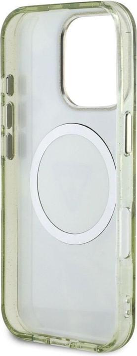 Produktbild Guess - IML Metal Glitter Flowers Triangle MagSafe (GUHMP16XHFLPEDN) - iPhone 16 Pro Max - Green (Apple iPhone 16 Pro Max)