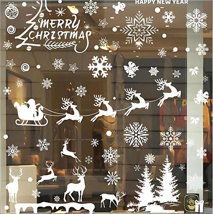 Image du produit Hermex Motifs festifs Autocollants de Noël Décorations de fenêtre collables Autocollants de Noël