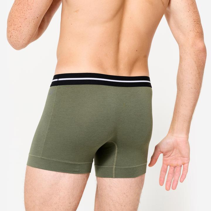 Produktbild Domyos Sport-Boxershorts Herren hoher Baumwollanteil 2er-Pack - grün/grau (XXL, 2er Pack)