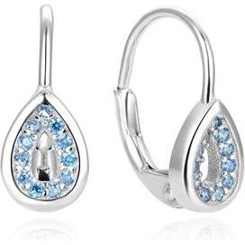 Beneto, Ohrringe, Fashion silver earrings withue zircons AGUC1294DL (L)