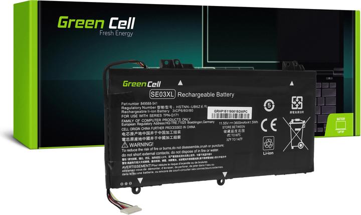 Actual product image GreenCell Laptop Battery SE03XL for HP HP Pavilion 14-AL 14-AV - 11.55V - 3400mAh (3 cubicles, 3400 mAh)