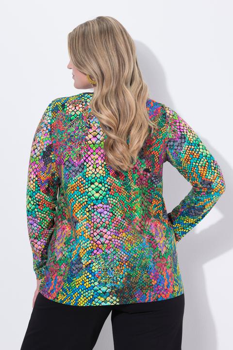 Produktbild Ulla Popken Shirt, Schlangenmuster, A-Linie, V-Ausschnitt, Langarm (46, 48)
