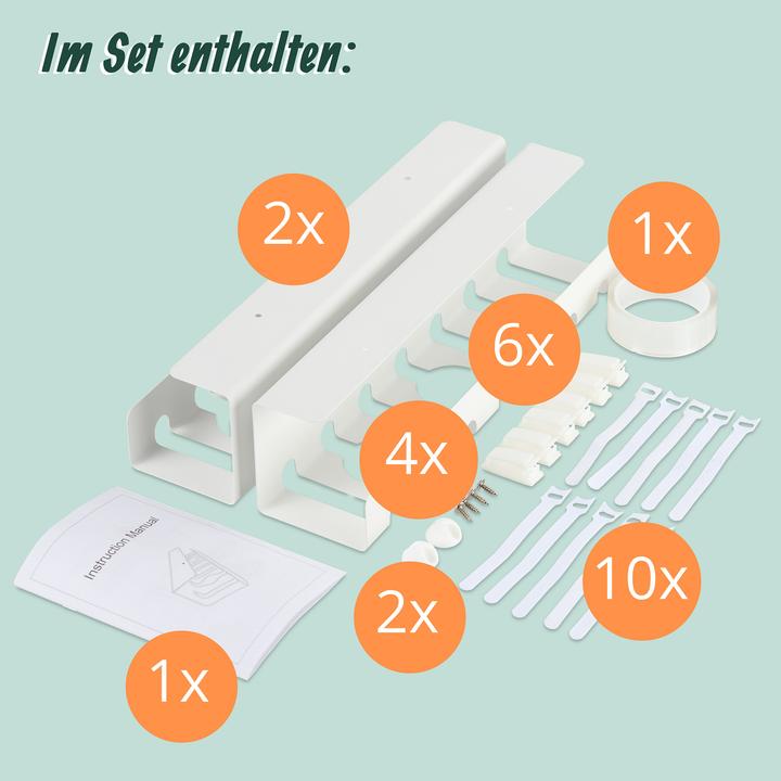 Produktbild Relaxdays Kabelkanal für Schreibtisch 2er Set (Kabelkanal, 10 cm)