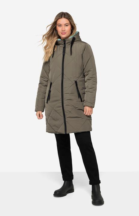 Produktbild Laurasøn Wende Long-Steppjacke, Kapuze, 2-Wege-Zipper, Daunenoptik-Wattierung, fällt kleiner aus (L)