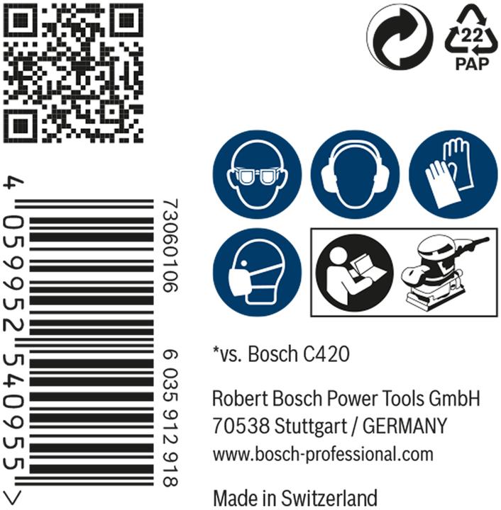 Image du produit Bosch Professional Zubehör Filet abrasif Expert M480 pour ponceuses vibrantes, 93 x186 mm, G 220, 50 pces. (220)