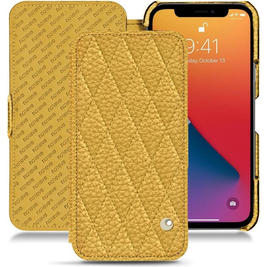 Noreve Lederschutzhülle horizontal (Apple iPhone 13 Pro), Smartphone Hülle, Orange