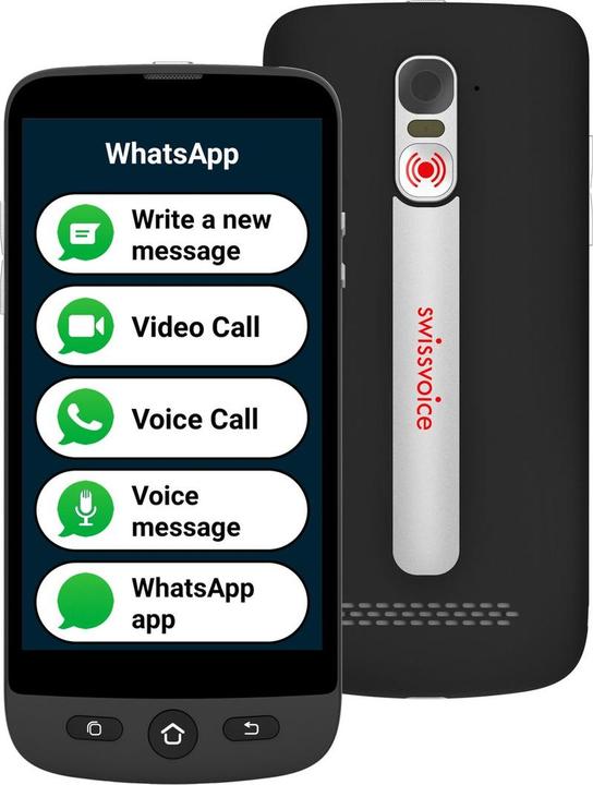 Produktbild Swissvoice S510M Senioren Smartphone Simlockvrij - 4G+ - SOS knop - Android 12 - Whasapp (16 GB, Anthracite, 5", Dual SIM, 4G)