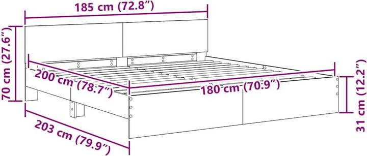 Produktbild vidaXL Bettrahmen (180 x 200 cm)