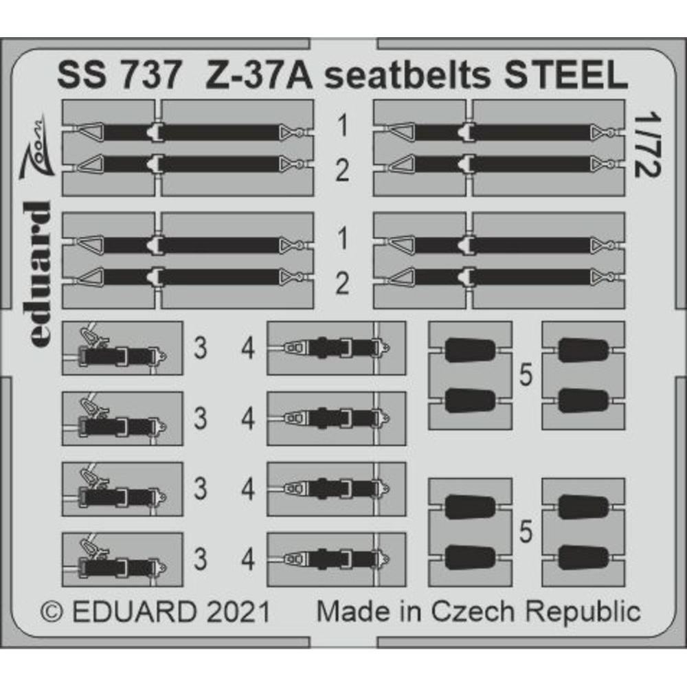 Eduard Z-37A seatbelts STEEL 1/72 for