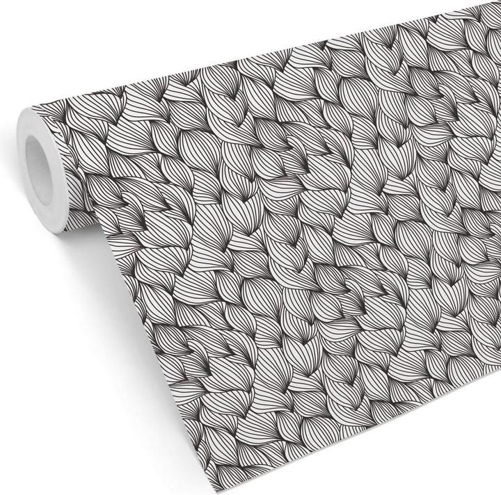 Image du produit Trenddeko Vagues graphiques - noir et blanc (1008 x 48 cm)