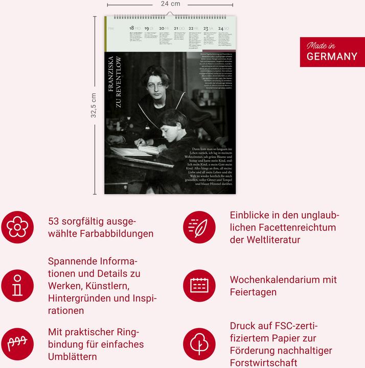 Produktbild Der Literatur Kalender Wochenkalender 2026