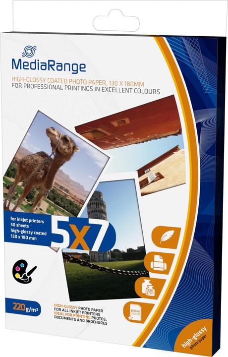 Actual product image MediaRange Photo paper (220 g/m², 130 x 180 mm, 50 pcs.)